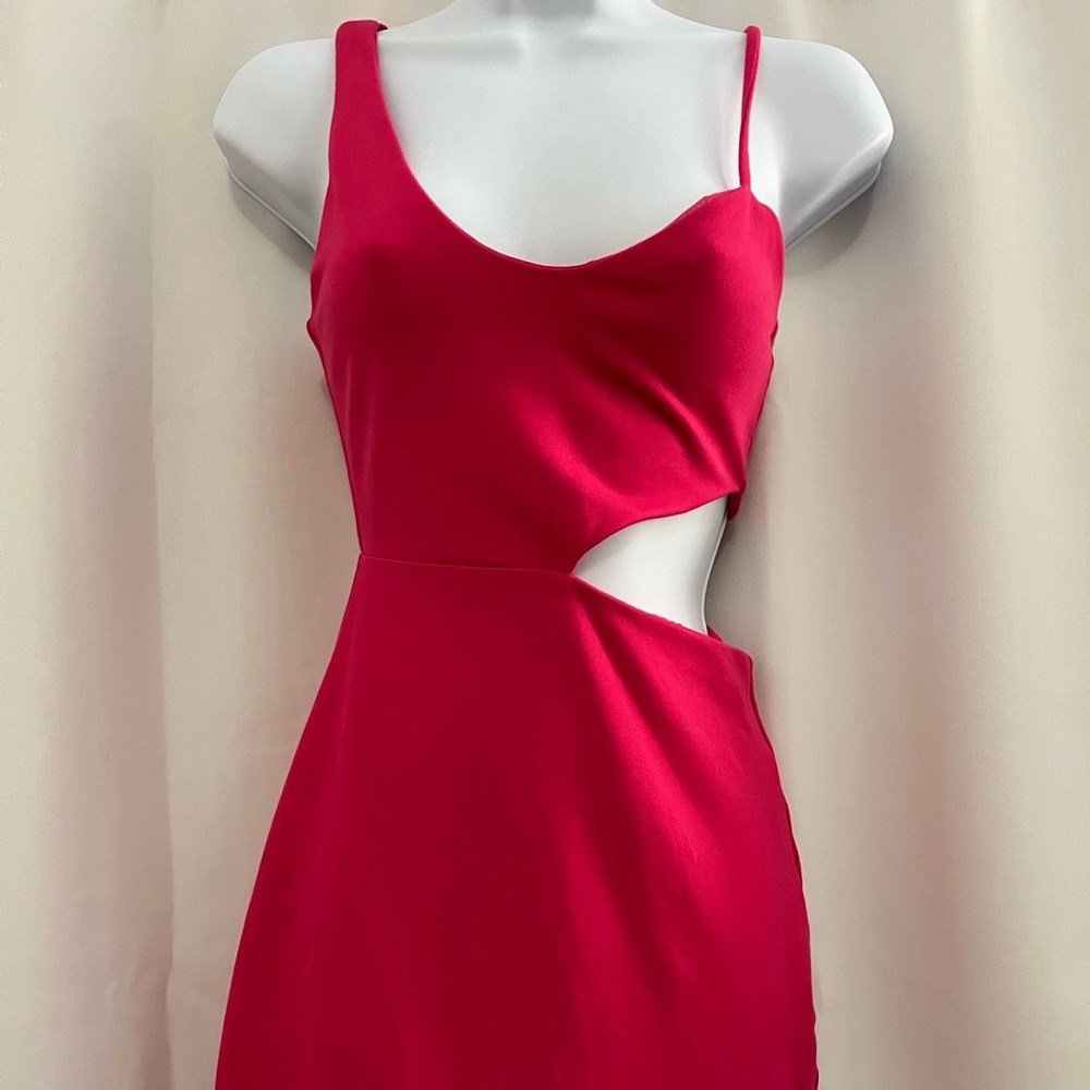 Bright pink mini dress